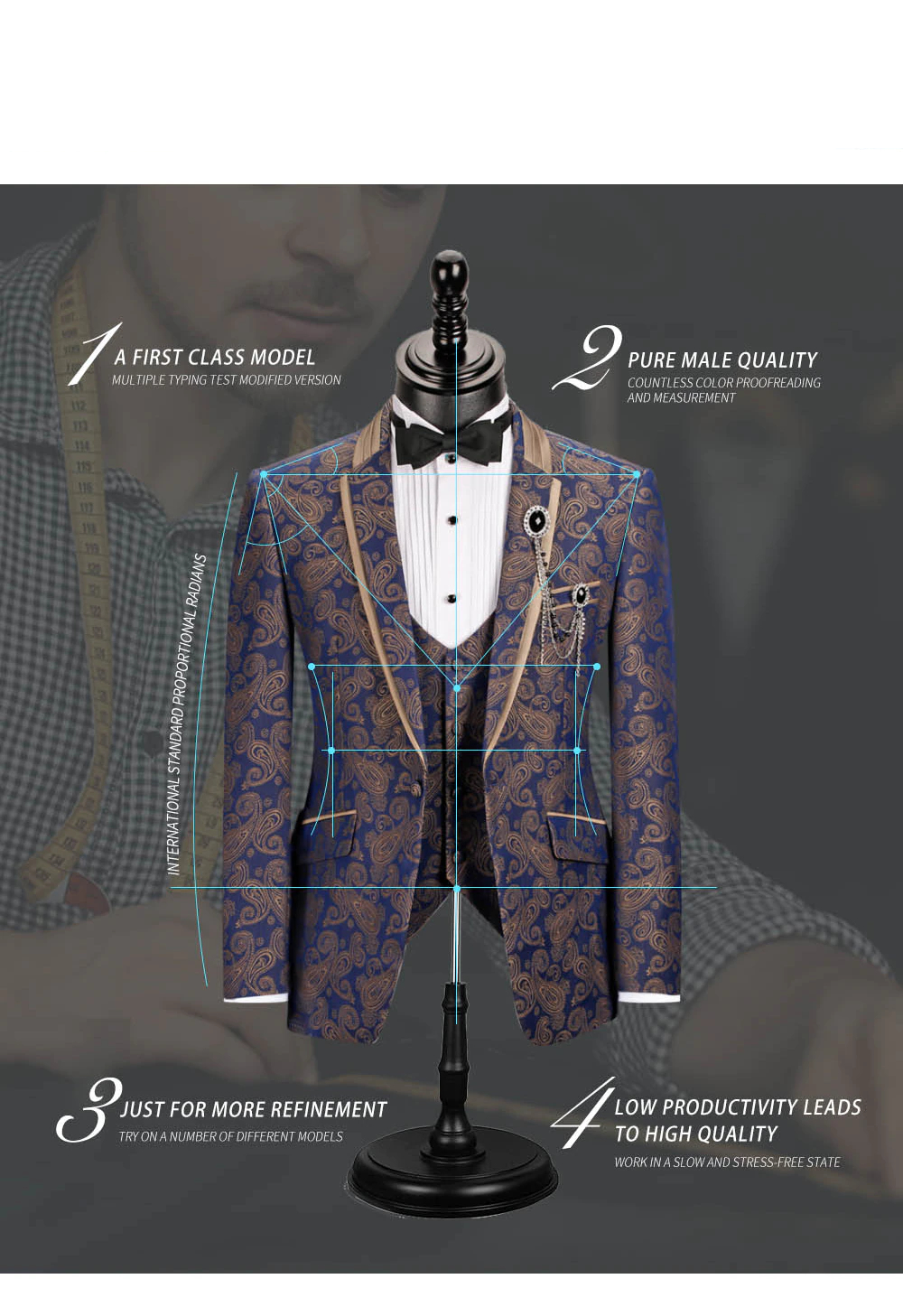 Custom Men Suit Tuxedo / New Style Blazer Pattern (3 Piece: Jacket, Vest, Pant)