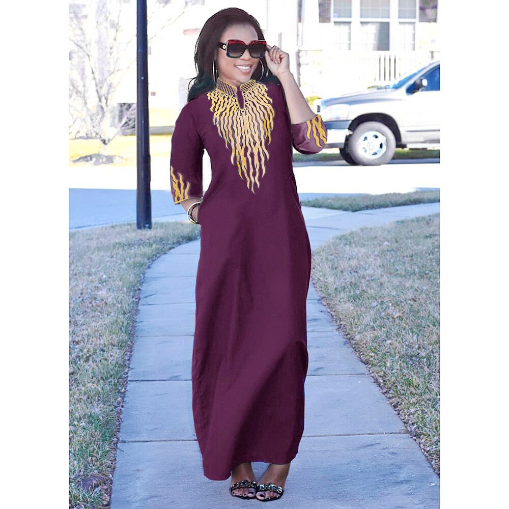 Plus Size African Clothes For Women New African Dashiki Ankara Embroidery Bazin Riche Design Wedding Party Dresses