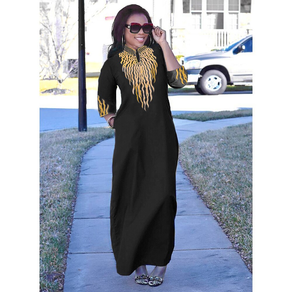 Plus Size African Clothes For Women New African Dashiki Ankara Embroidery Bazin Riche Design Wedding Party Dresses