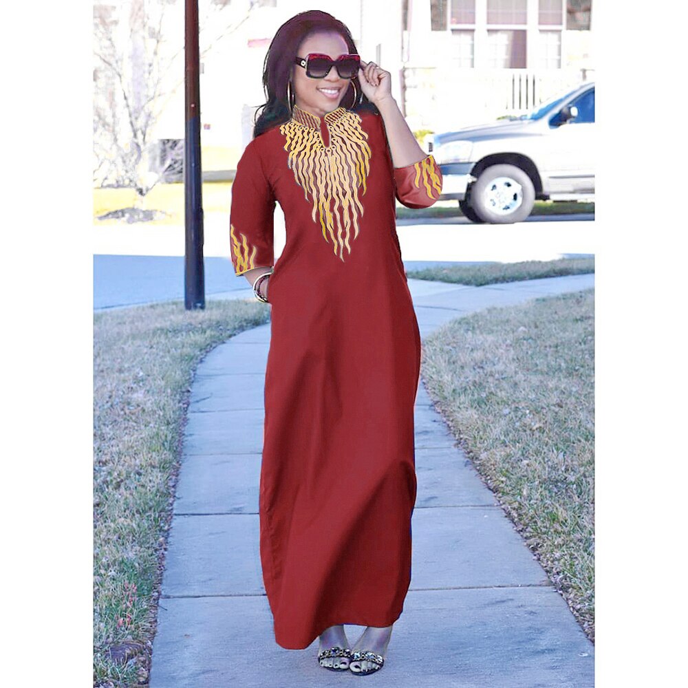 Plus Size African Clothes For Women New African Dashiki Ankara Embroidery Bazin Riche Design Wedding Party Dresses