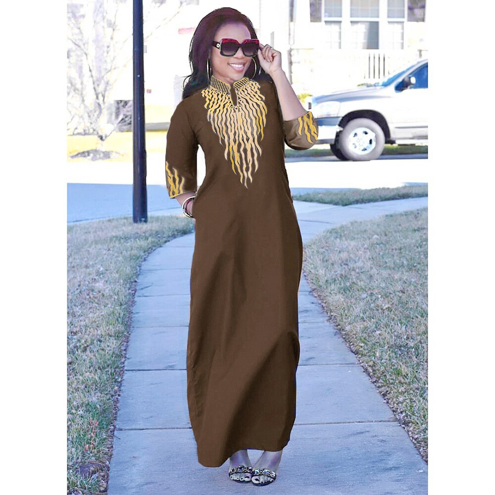 Plus Size African Clothes For Women New African Dashiki Ankara Embroidery Bazin Riche Design Wedding Party Dresses
