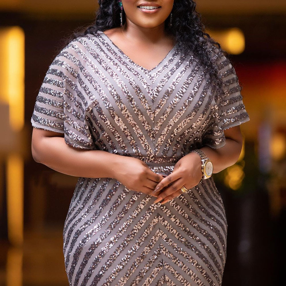 Plus Size Evening Party Dress For Women 3XL Elegant Wedding Dinner Formal Clothing Simple Design Sequin Long Dresses Large Sizes Plus Size Evening Party Dress For Women 3XL Elegant Wedding Dinner Formal Clothing Simple Design Sequin Long Dresses Large Sizes