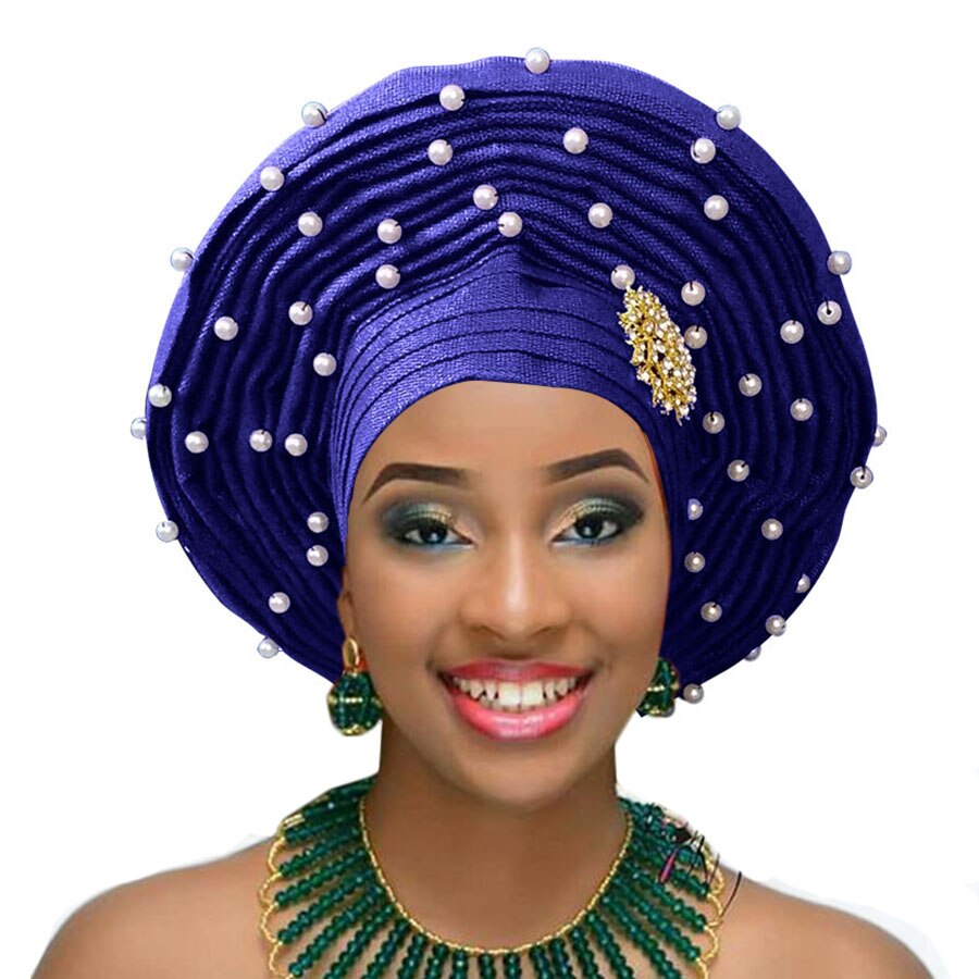 African Gele Already Made Heatie Aso Oke Headtie With Beads For Women Free Shipping African Gele Already Made Heatie Aso Oke Headtie With Beads For Women Free Shipping