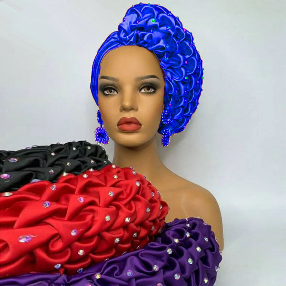 African Wedding Fashion Headwrap Ready To Wear Trending Ruffles Turban Hat African Wedding Fashion Headwrap Ready To Wear Trending Ruffles Turban Hat