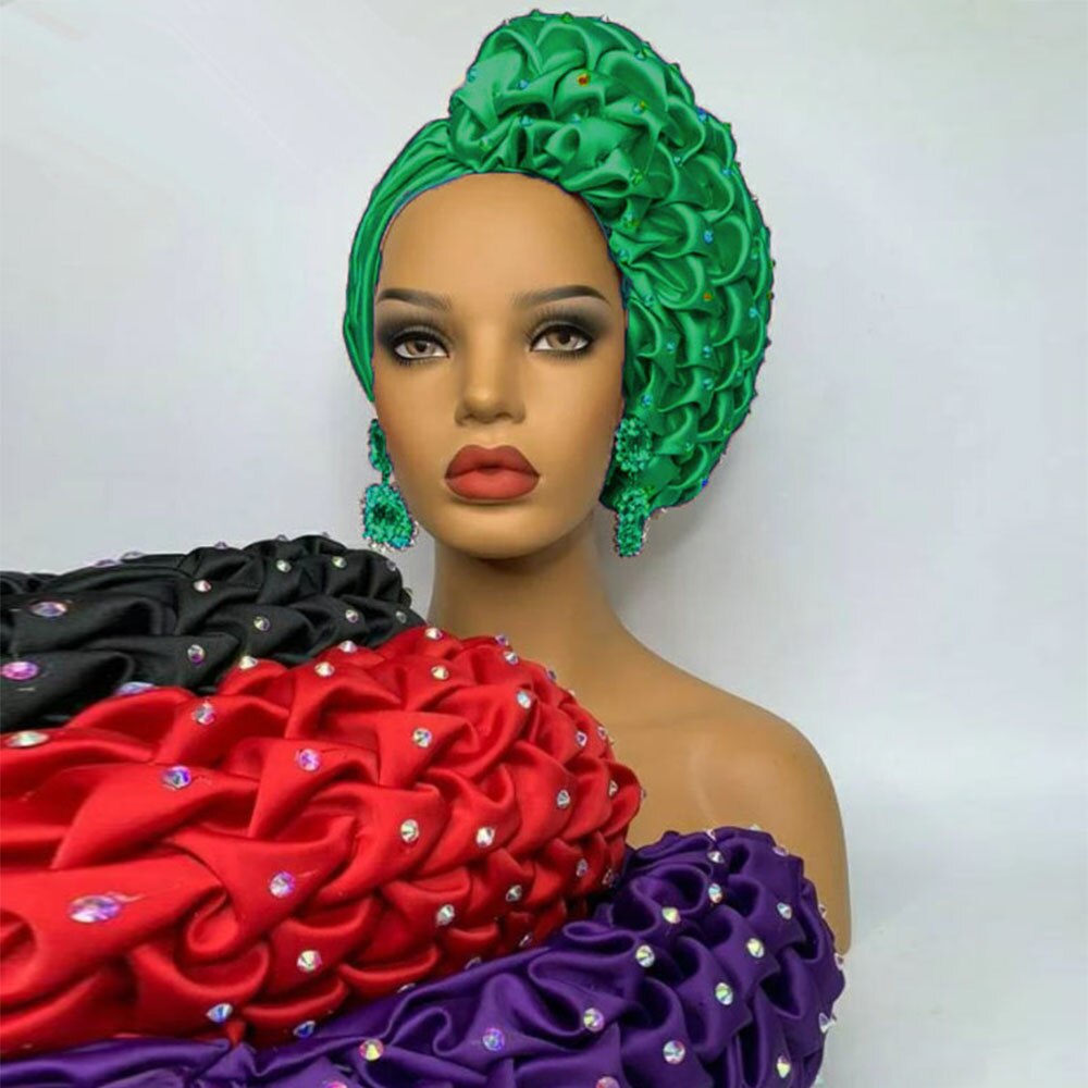 African Wedding Fashion Headwrap Ready To Wear Trending Ruffles Turban Hat