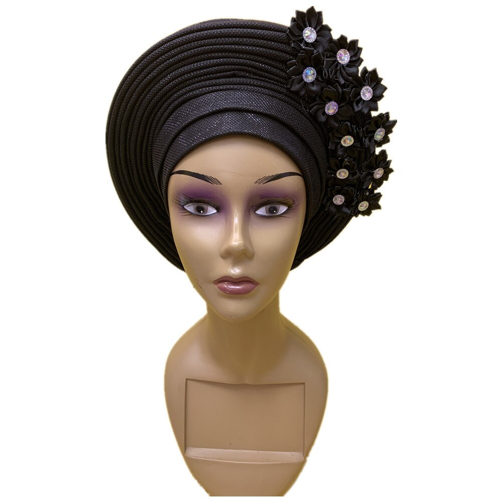 Gold Headtie Gele Nigerian African Hat Aso Oke Auto Gele Headtie Already Made beaded Turban Cap 1Set XM1215-2 Gold Headtie Gele Nigerian African Hat Aso Oke Auto Gele Headtie Already Made beaded Turban Cap 1Set XM1215-2