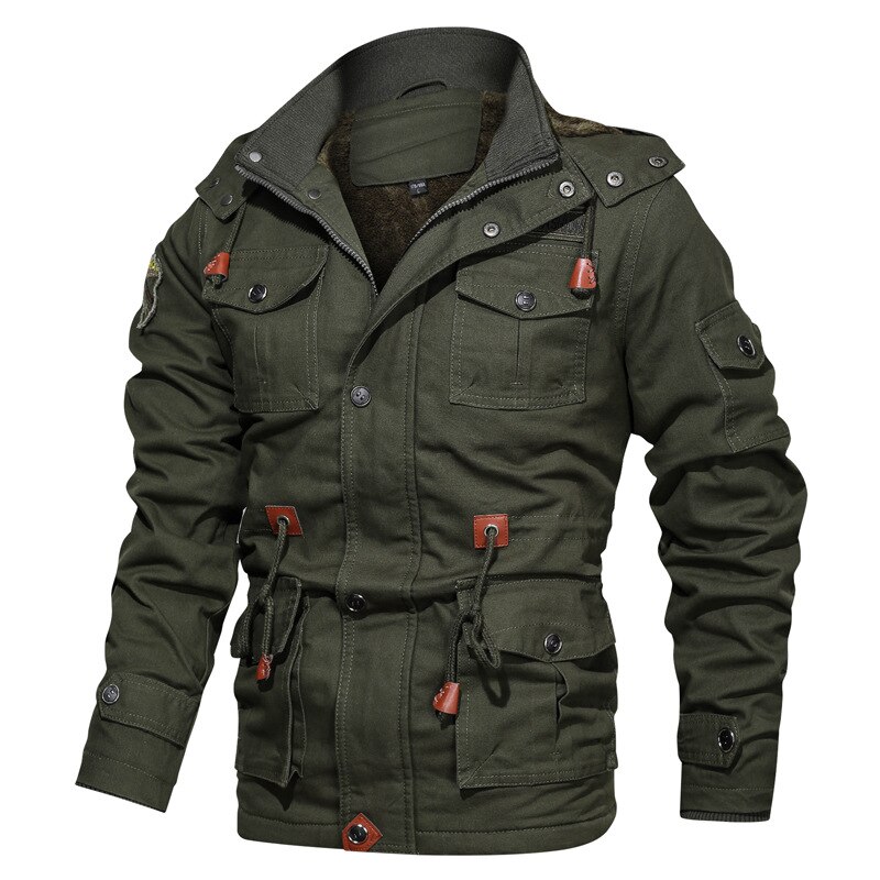 CHAIFENKO Men Hooded Fleece Casual Military Jacket Men New Winter Windbreaker Pilot Coat Men Fashion Windproof Cargo Mens Jacket CHAIFENKO Men Hooded Fleece Casual Military Jacket Men New Winter Windbreaker Pilot Coat Men Fashion Windproof Cargo Mens Jacket