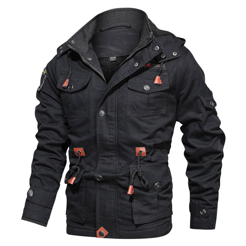 CHAIFENKO Men Hooded Fleece Casual Military Jacket Men New Winter Windbreaker Pilot Coat Men Fashion Windproof Cargo Mens Jacket CHAIFENKO Men Hooded Fleece Casual Military Jacket Men New Winter Windbreaker Pilot Coat Men Fashion Windproof Cargo Mens Jacket