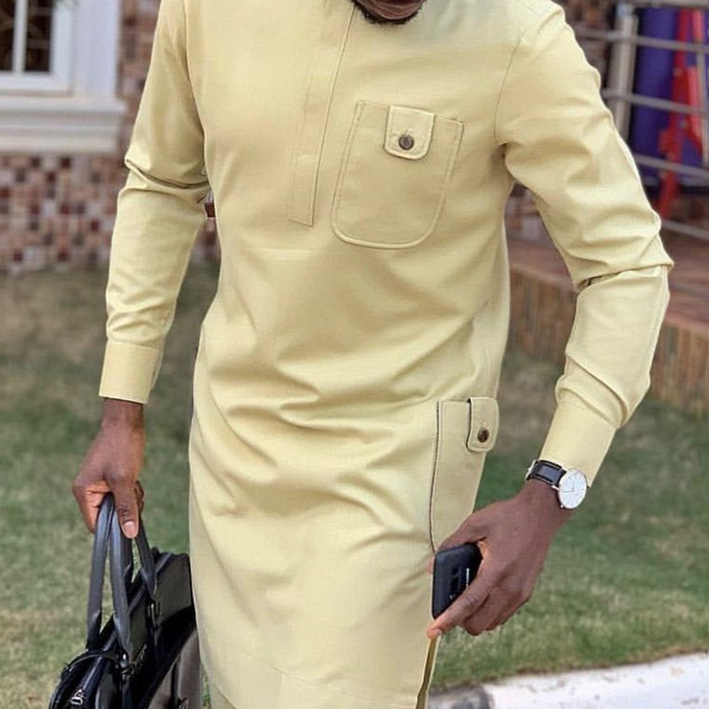Islamic Mid-length Men's Long-sleeved T-shirt Button Pocket Autumn New Muslim Men Shirt Fashion Tops Male Clothing Chilaba Man Islamic Mid-length Men's Long-sleeved T-shirt Button Pocket Autumn New Muslim Men Shirt Fashion Tops Male Clothing Chilaba Man