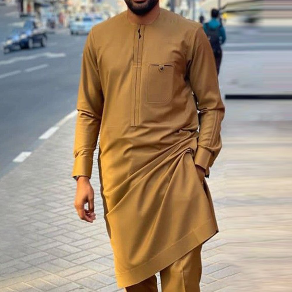 Fashion Men Long Shirt Solid Color Printing Patchwork Fashion Men Long Shirt Solid Color Printing Patchwork