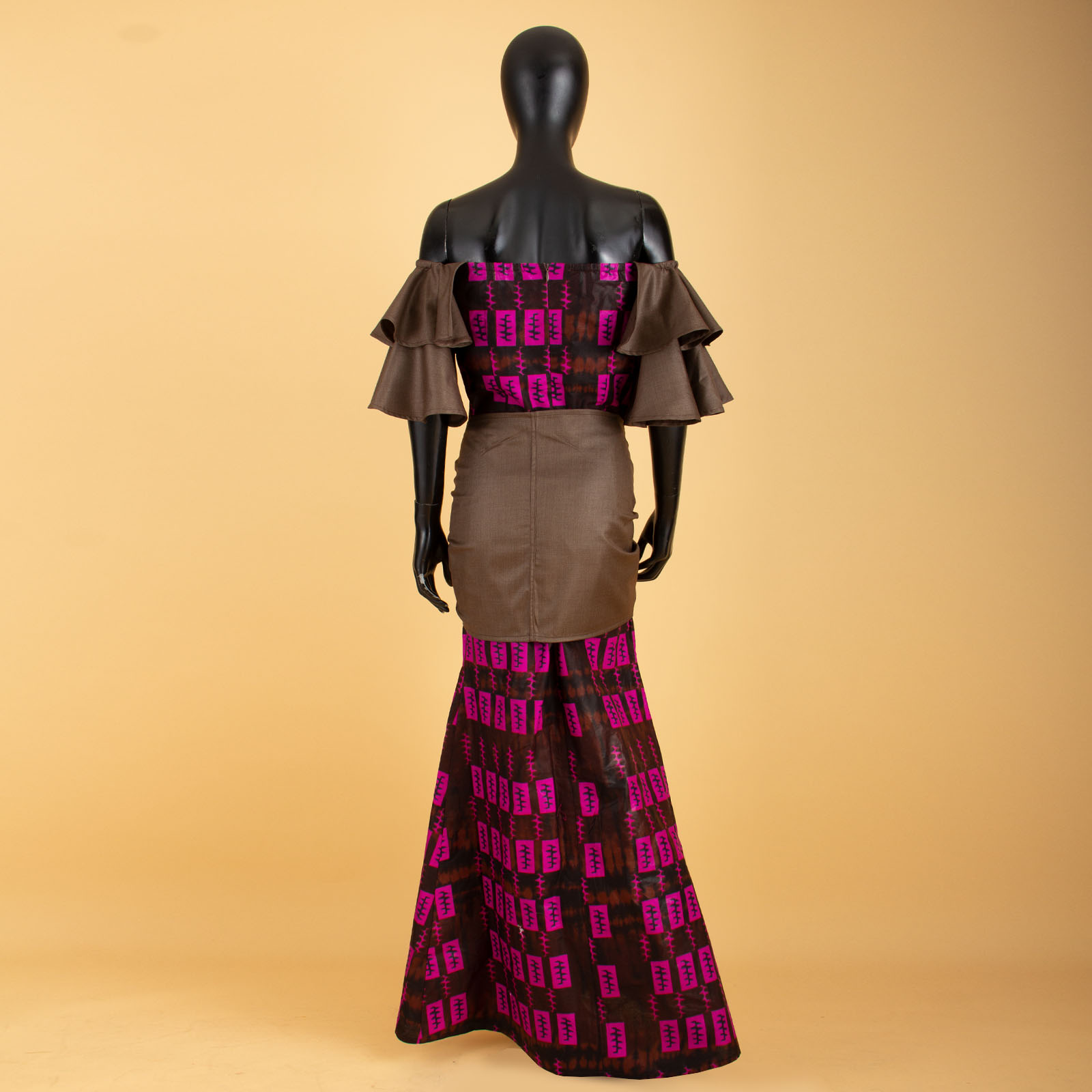 African Dresses for Women Strapless Off Shoulder High Waist Maxi Dress Print Attire Dashiki Outfits Elegant Fashion A2225003