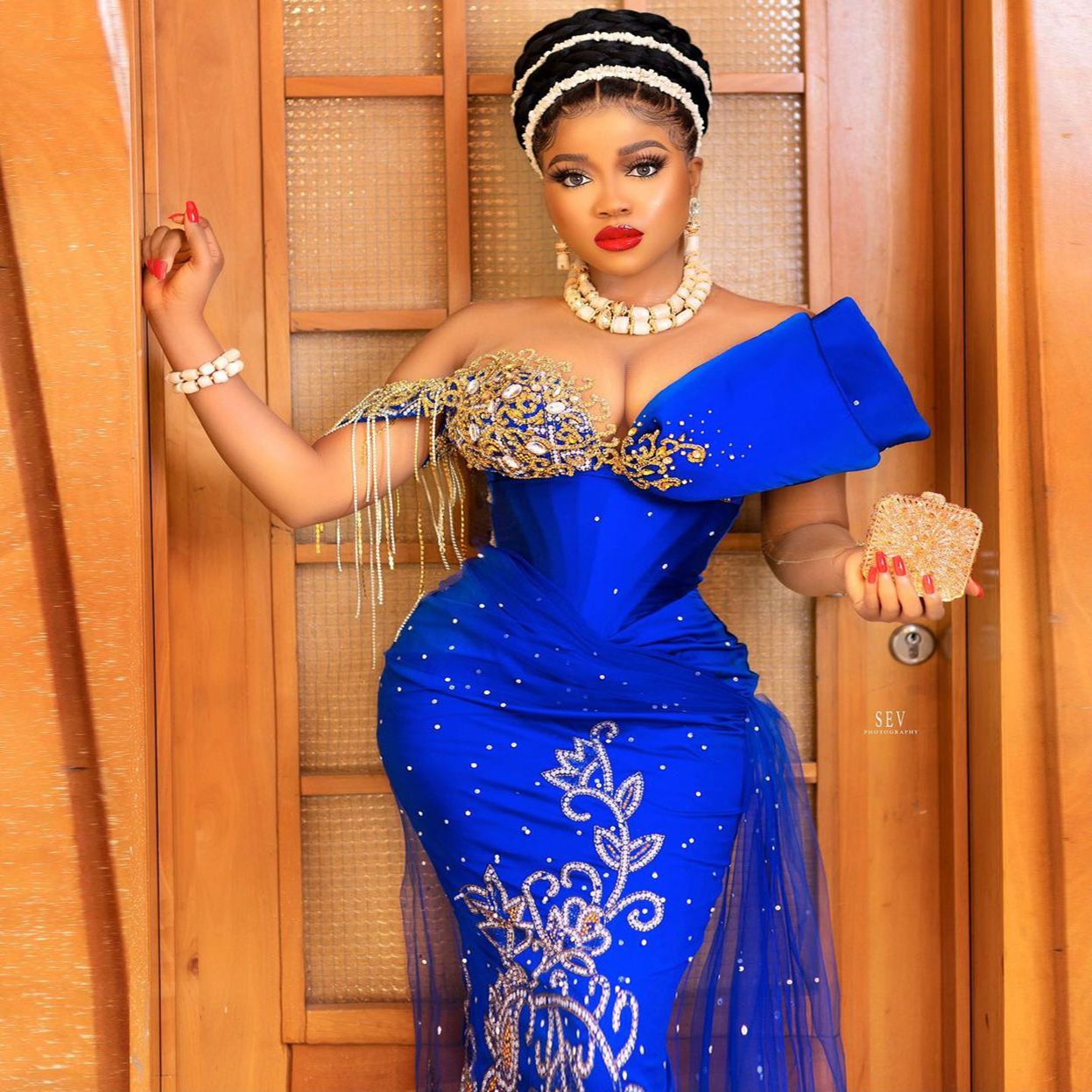 Royal Blue African Mermaid Prom Dresses For Black Girls Major Beadings Evening Dress Tasseles One Shouder Gowns robe de soirée Royal Blue African Mermaid Prom Dresses For Black Girls Major Beadings Evening Dress Tasseles One Shouder Gowns robe de soirée