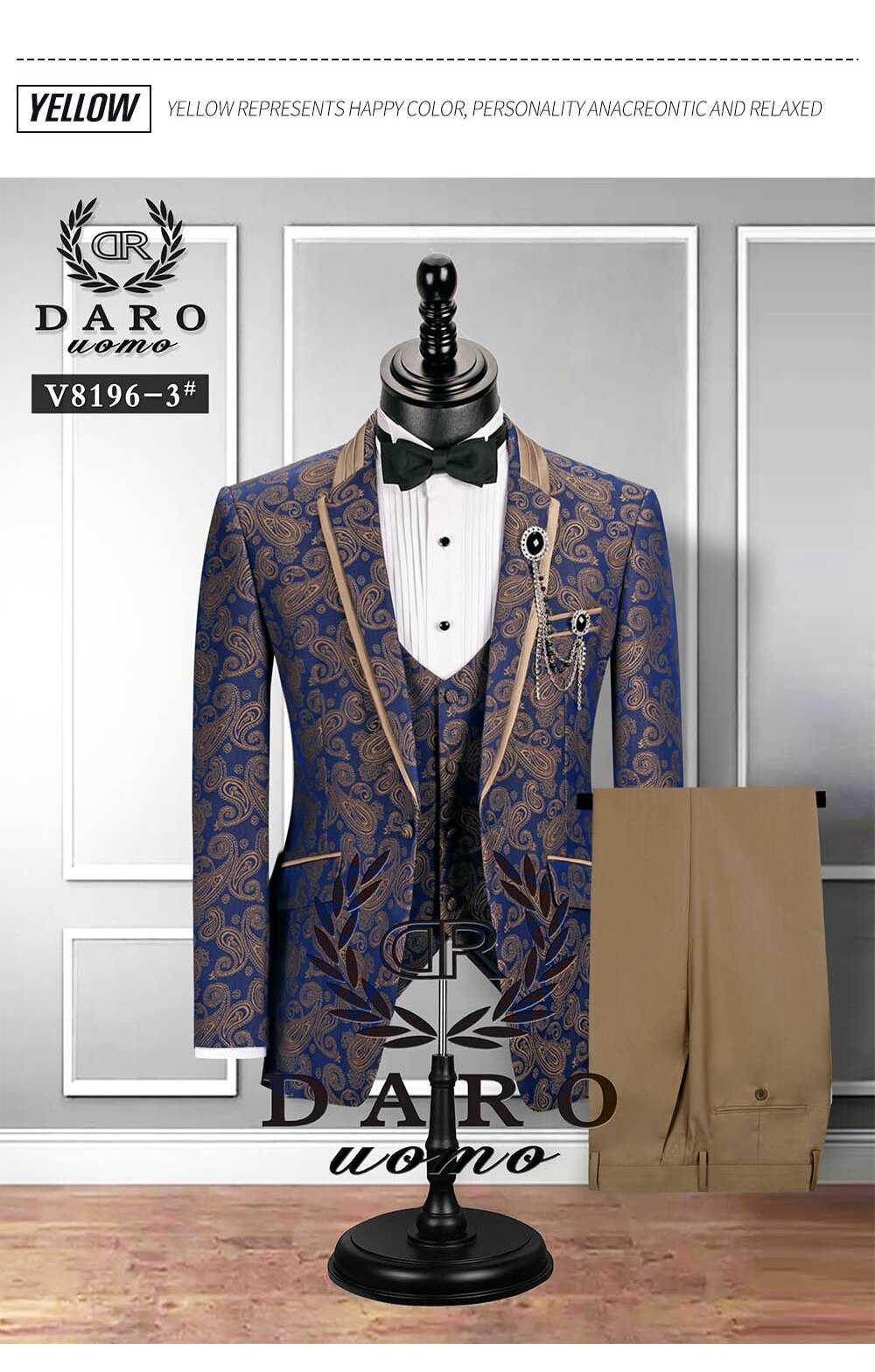Custom Men Suit Tuxedo / New Style Blazer Pattern (3 Piece: Jacket, Vest, Pant)
