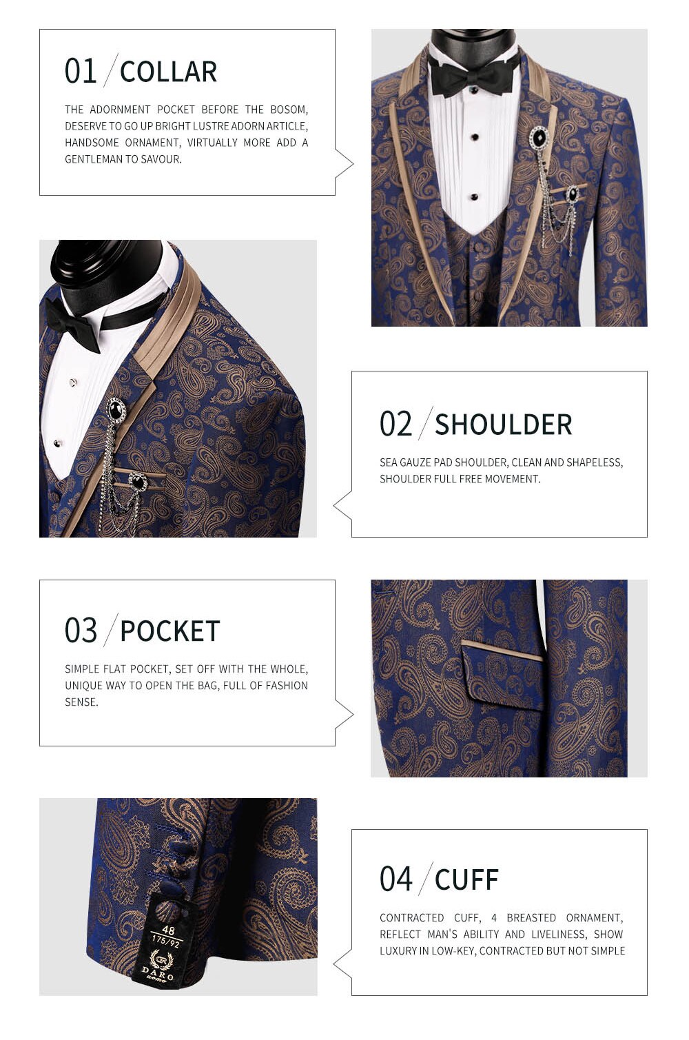 Custom Men Suit Tuxedo / New Style Blazer Pattern (3 Piece: Jacket, Vest, Pant)