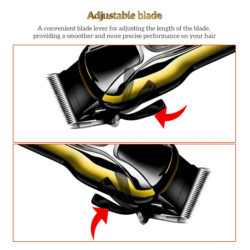 Professional Barber Hair Clipper Rechargeable (Finish Cutting Machine, Beard Trimmer Shaver Cordless)