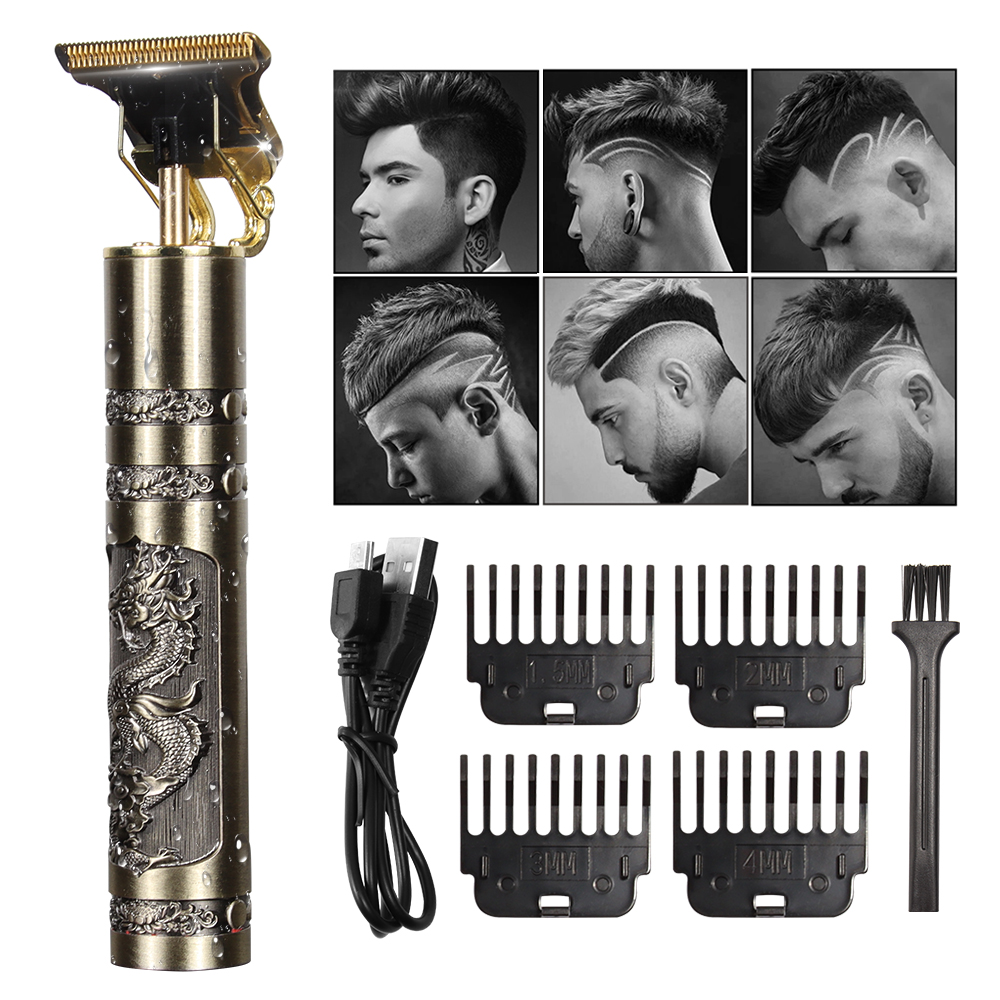 Professional Barber Hair Clipper Rechargeable (Finish Cutting Machine, Beard Trimmer Shaver Cordless)