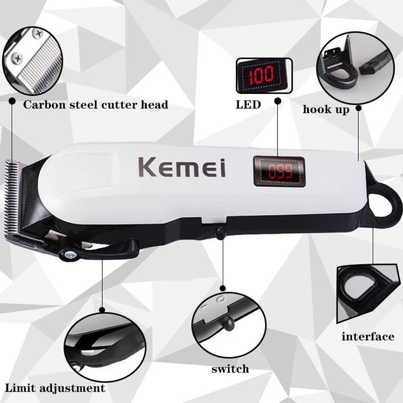 Kemei Cordless Professional Electric Hair Trimmer / Hair Cutter Machine / Beard Shaving clipper 5