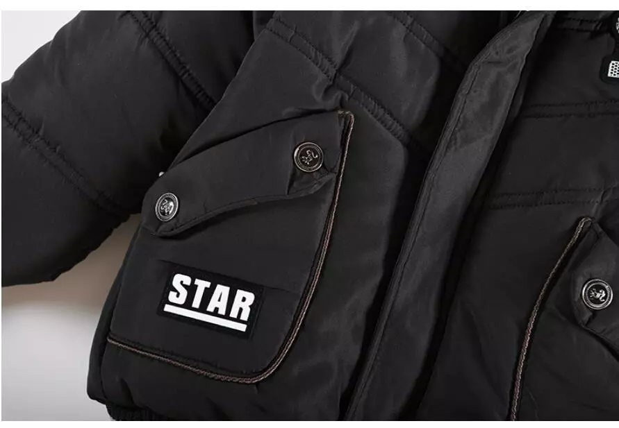 Outdoor Jacket For Boys Winter Hooded Zipper Outerwear Casual Baby Boys Velvet Thick Warm Coats Kids Clothing Fur Collar Parka