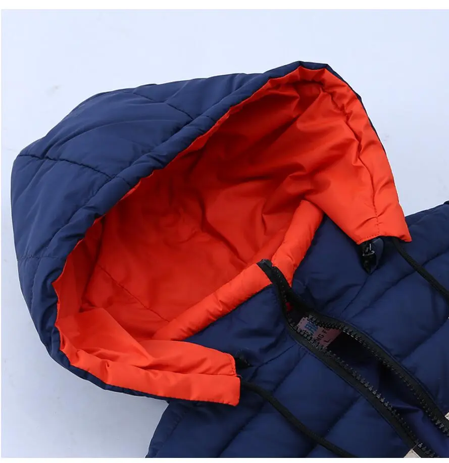 Outdoor Jacket For Boys Winter Hooded Zipper Outerwear Casual Baby Boys Velvet Thick Warm Coats Kids Clothing Fur Collar Parka