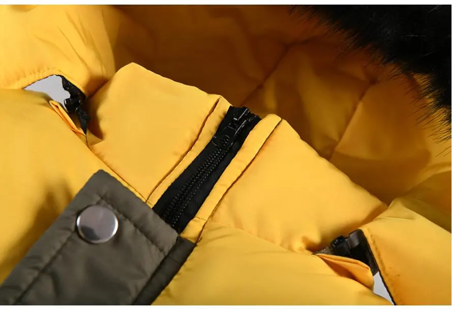 Outdoor Jacket For Boys Winter Hooded Zipper Outerwear Casual Baby Boys Velvet Thick Warm Coats Kids Clothing Fur Collar Parka