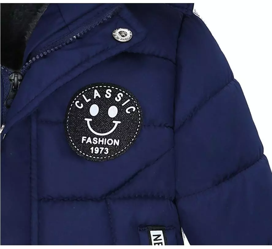 Outdoor Jacket For Boys Winter Hooded Zipper Outerwear Casual Baby Boys Velvet Thick Warm Coats Kids Clothing Fur Collar Parka