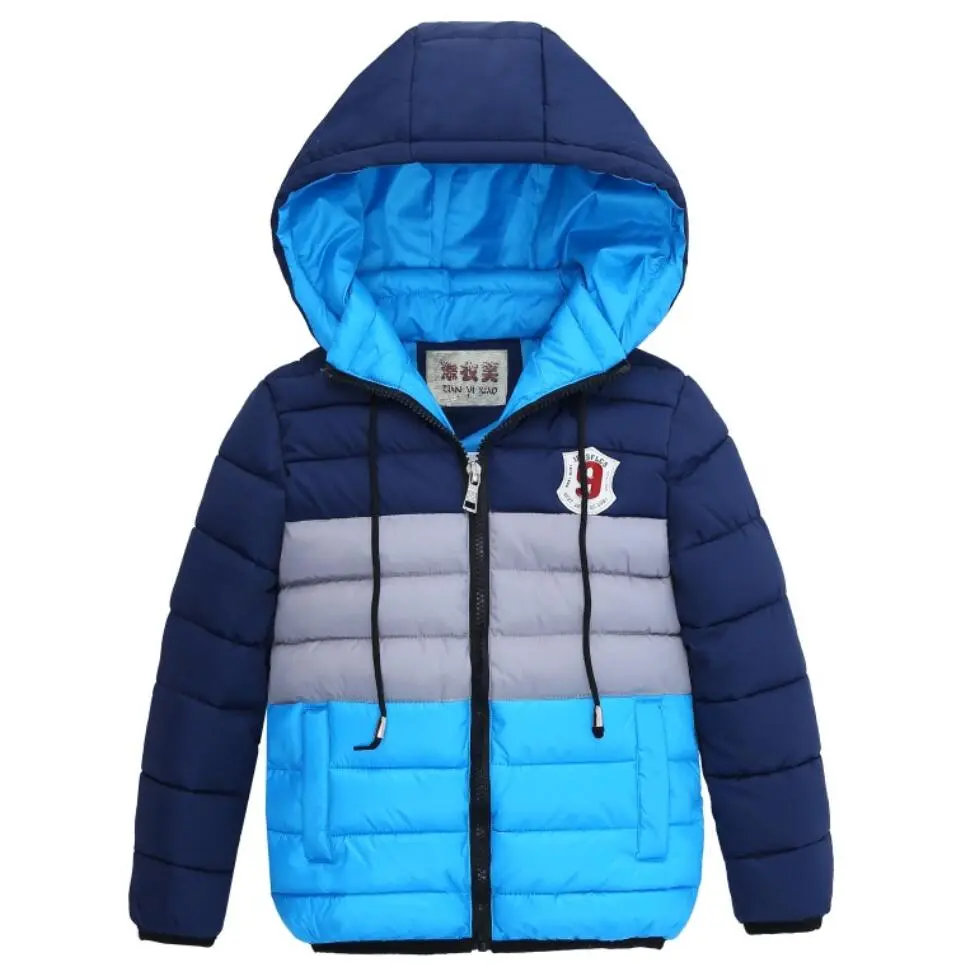 Outdoor Jacket For Boys Winter Hooded Zipper Outerwear Casual Baby Boys Velvet Thick Warm Coats Kids Clothing Fur Collar Parka