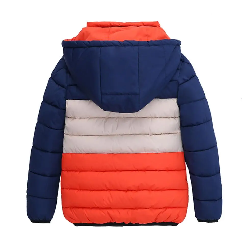 Outdoor Jacket For Boys Winter Hooded Zipper Outerwear Casual Baby Boys Velvet Thick Warm Coats Kids Clothing Fur Collar Parka