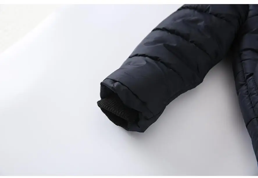 Outdoor Jacket For Boys Winter Hooded Zipper Outerwear Casual Baby Boys Velvet Thick Warm Coats Kids Clothing Fur Collar Parka