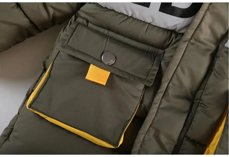 Outdoor Jacket For Boys Winter Hooded Zipper Outerwear Casual Baby Boys Velvet Thick Warm Coats Kids Clothing Fur Collar Parka