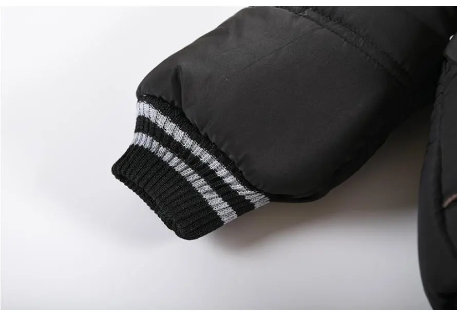 Outdoor Jacket For Boys Winter Hooded Zipper Outerwear Casual Baby Boys Velvet Thick Warm Coats Kids Clothing Fur Collar Parka