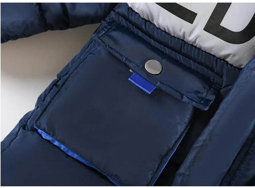 Outdoor Jacket For Boys Winter Hooded Zipper Outerwear Casual Baby Boys Velvet Thick Warm Coats Kids Clothing Fur Collar Parka