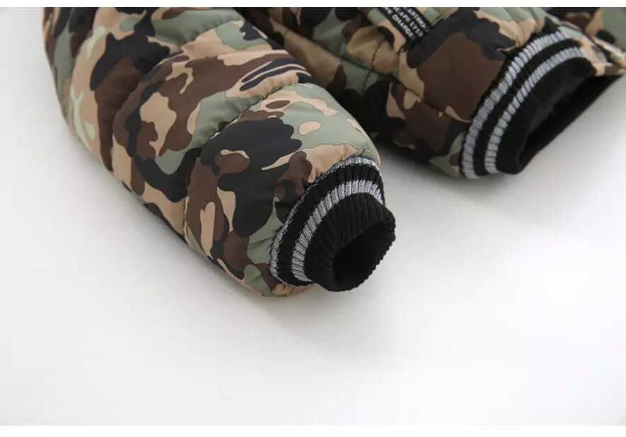 Outdoor Jacket For Boys Winter Hooded Zipper Outerwear Casual Baby Boys Velvet Thick Warm Coats Kids Clothing Fur Collar Parka