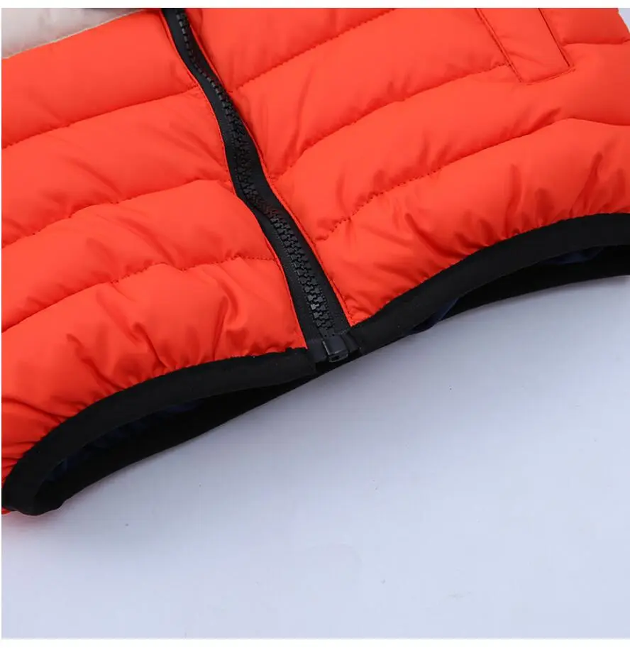 Outdoor Jacket For Boys Winter Hooded Zipper Outerwear Casual Baby Boys Velvet Thick Warm Coats Kids Clothing Fur Collar Parka