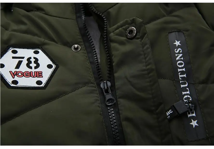 Outdoor Jacket For Boys Winter Hooded Zipper Outerwear Casual Baby Boys Velvet Thick Warm Coats Kids Clothing Fur Collar Parka