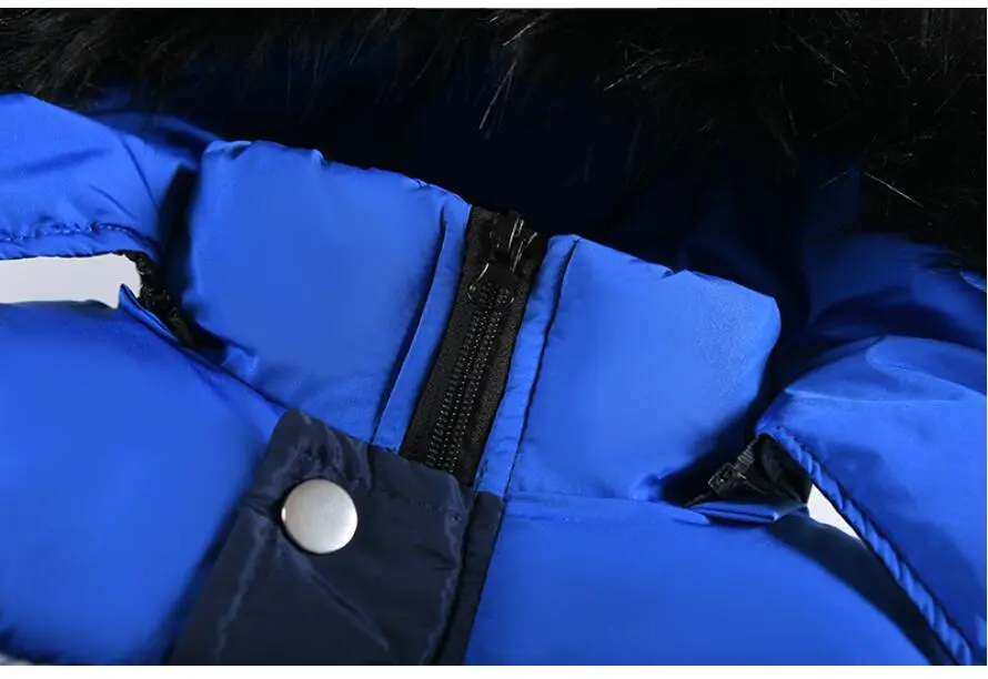 Outdoor Jacket For Boys Winter Hooded Zipper Outerwear Casual Baby Boys Velvet Thick Warm Coats Kids Clothing Fur Collar Parka