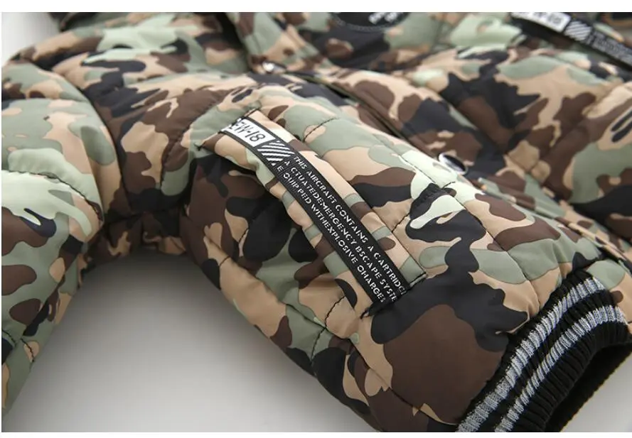 Outdoor Jacket For Boys Winter Hooded Zipper Outerwear Casual Baby Boys Velvet Thick Warm Coats Kids Clothing Fur Collar Parka